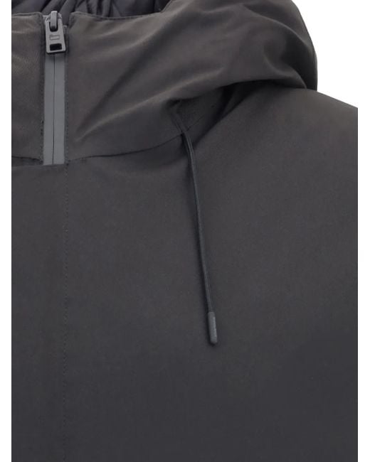 Woolrich Gray Jacket With Hood And Zip for men