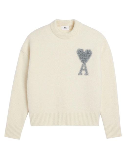 AMI White Ami de Coeur Pullover