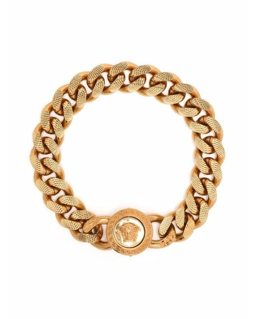 Versace Metallic -tone Medusa Curb Chain Bracelet