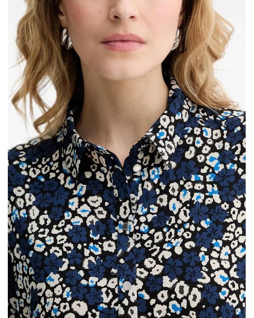 Morgan Blue Floral-Print Ruffled Mini Dress