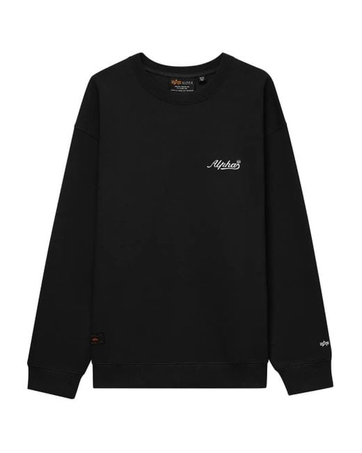 Alpha Industries Black Tiger-Print Crew-Neck Sweatshirt for men