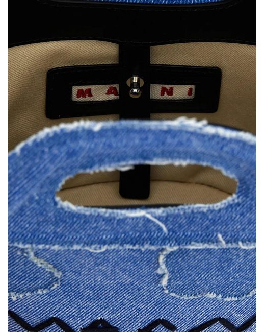 Marni Blue Mini Sac Cabas Tropicalia En Jean for men