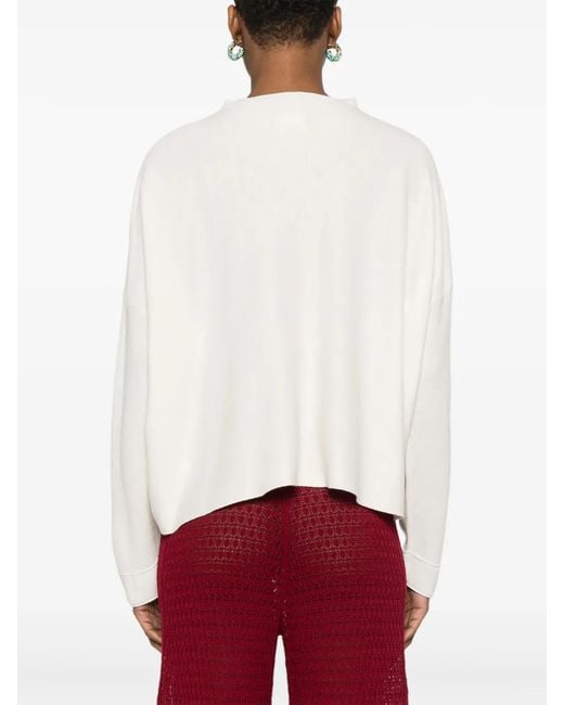Bompard White Fine-Knit Cardigan