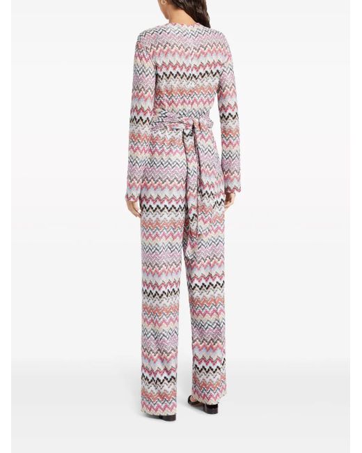 Missoni Pink Zig Zag-Pattern Jumpsuit