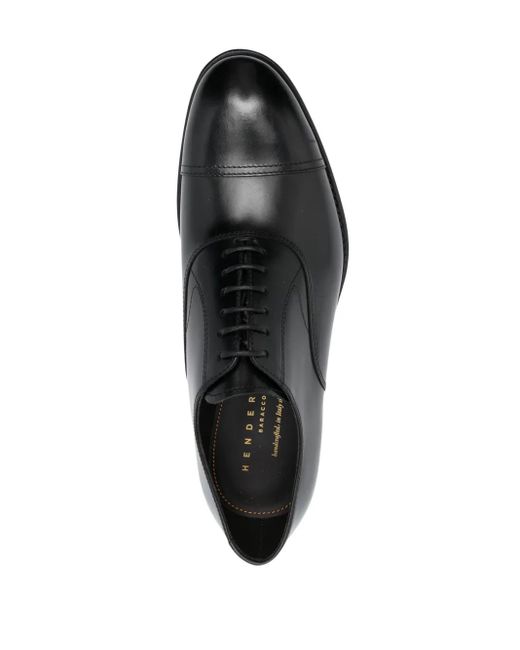 Henderson Black Lace-Up Leather Oxford Shoes for men