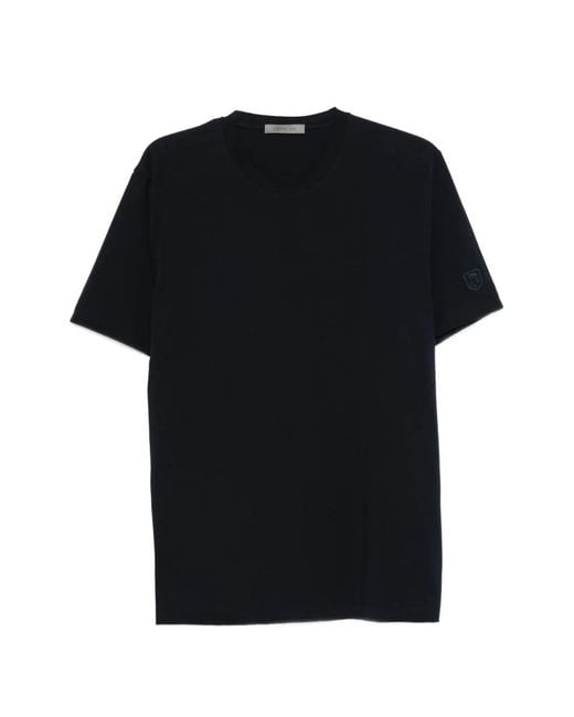 Corneliani Black Crew-Neck T-Shirt for men