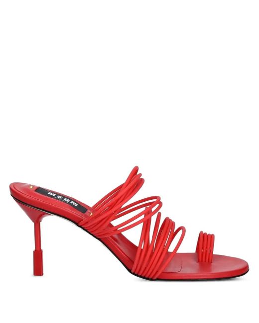 MSGM Red Sandalen Mit Mehreren Riemen