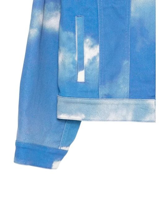 Moschino Blue Cloud-Print Jacket for men