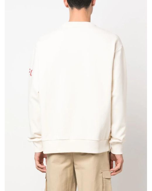 A.P.C. White Adam Logo-Print Cotton Sweatshirt for men