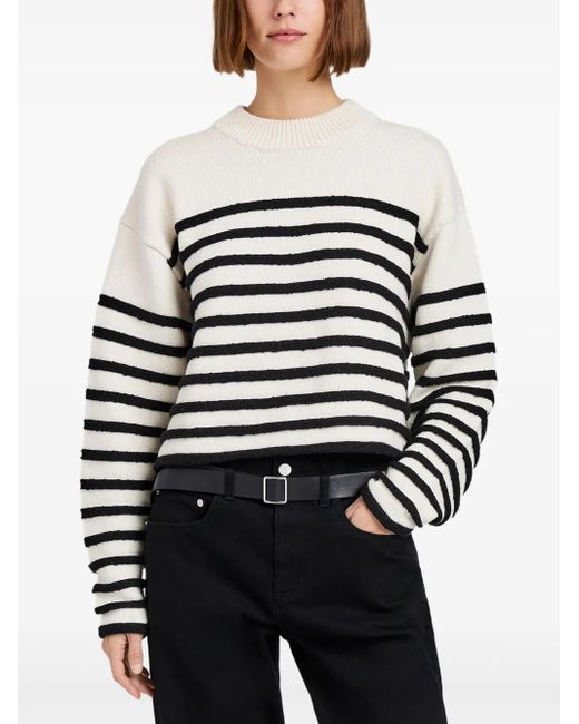 Proenza Schouler White Striped Cropped Sweater