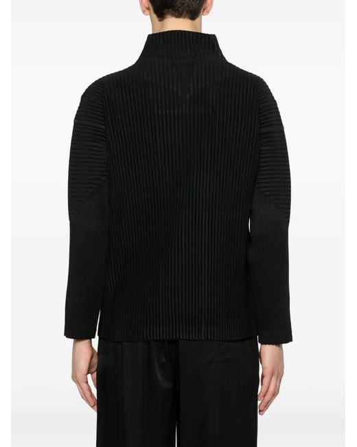 Homme Plissé Issey Miyake メンズ ブラック ジップ シャツの通販はau
