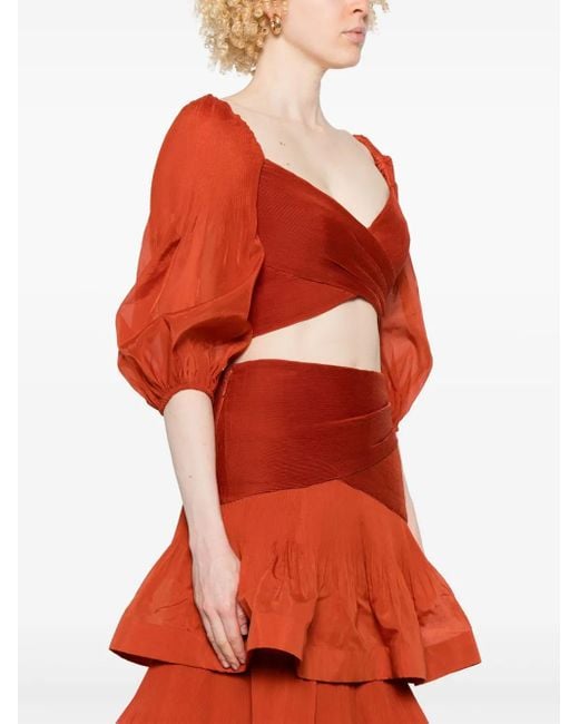 Zimmermann Red Pleated Top