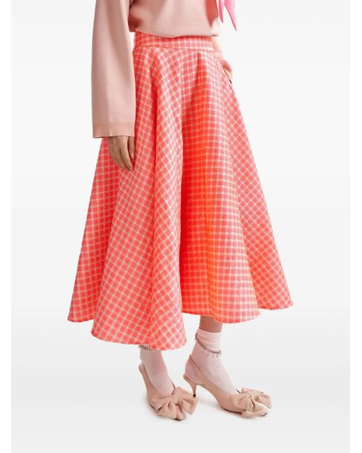 Essentiel Antwerp チェック スカート Red