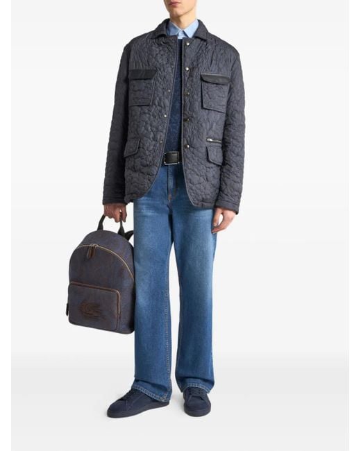 Etro Black Quilted Jacket for men