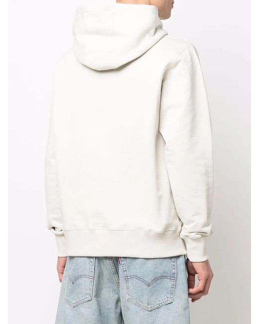 A_COLD_WALL* White Logo-Print Hooded Sweat Top for men