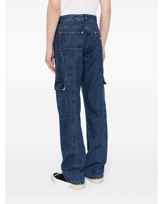 Frame straight-leg cargo jeans di Palm Angels in Blue da Uomo