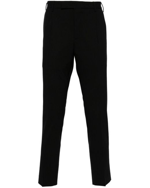 PT Torino Black Dieci Tapered Trousers for men
