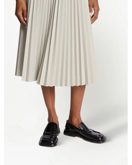 Proenza Schouler White Faux-Leather Pleated Skirt