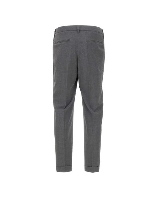 Devore Gray Pleats Cuffed Trousers for men