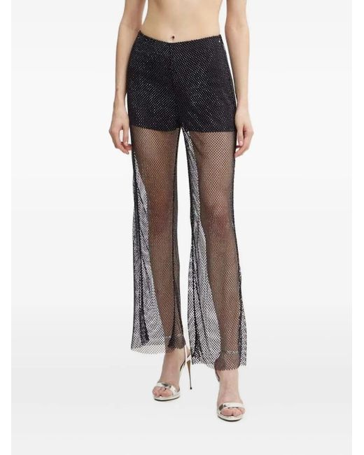 Custommade• Black Petra Beaded Mesh Trousers
