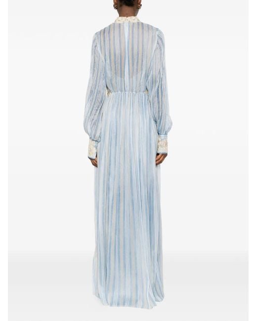 Ermanno Scervino Women's Blue Striped-Pattern Maxi Dress -  radharamanexports.com