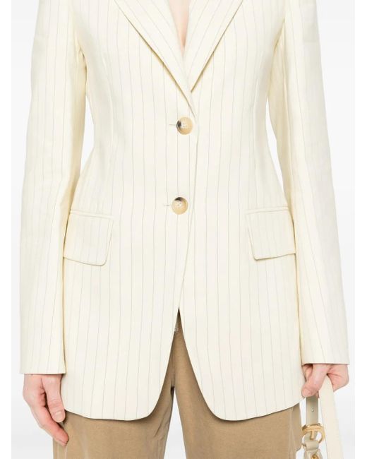 Sportmax Natural Aversa Pinstriped Blazer
