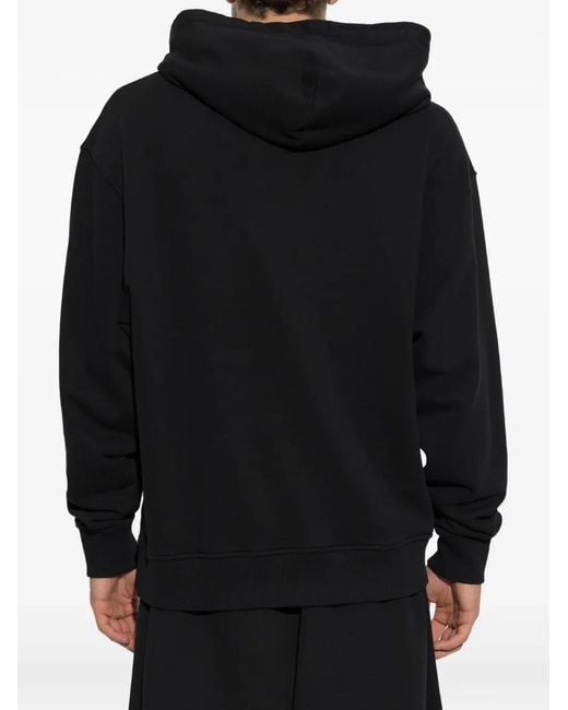 Palm Angels Black Logo-Patch Hoodie for men