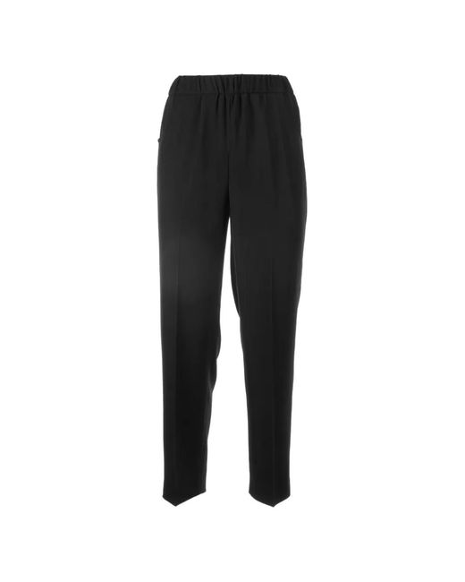 Via Masini 80 Black Pantalon À Taille Élastiquée
