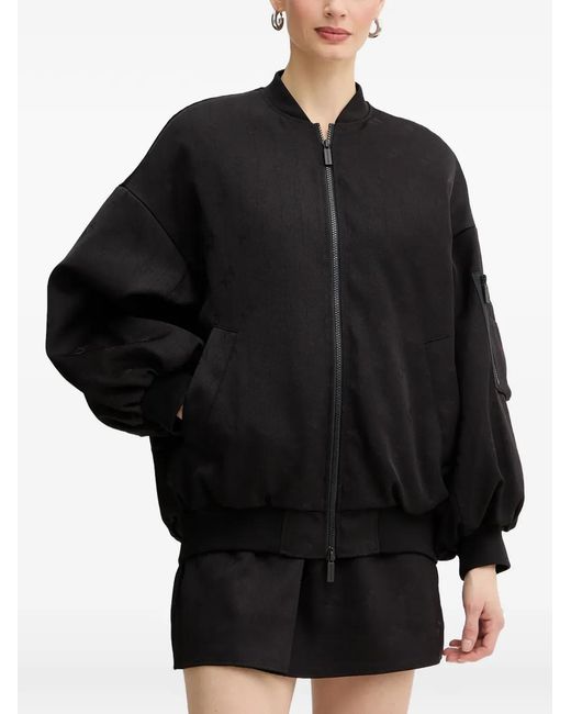 ARMANI EXCHANGE Black Ruffled Bomber Jacket