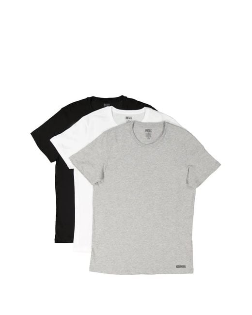 DIESEL Gray Randal-D T-Shirt (Set Of Three) for men