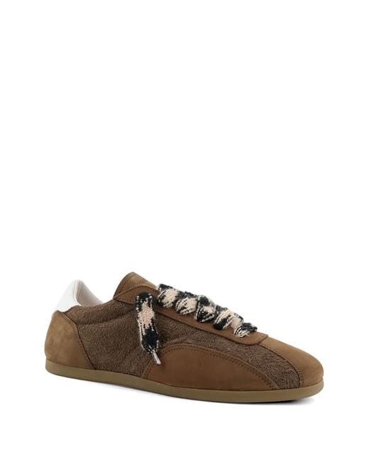 Represent Brown Low-Pro Nubuck Patterned-Laces Sneakers for men