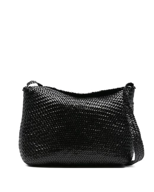 Dragon Diffusion Santa Marta Geweven Leren Schoudertas in het Black