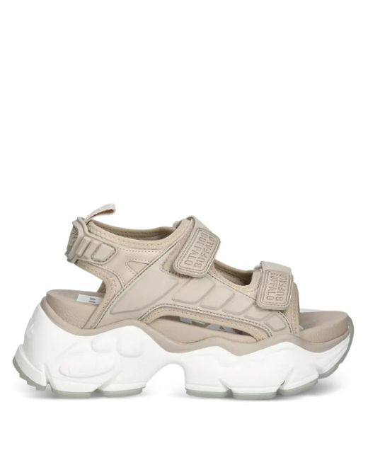 Buffalo White Binary Track Sandals