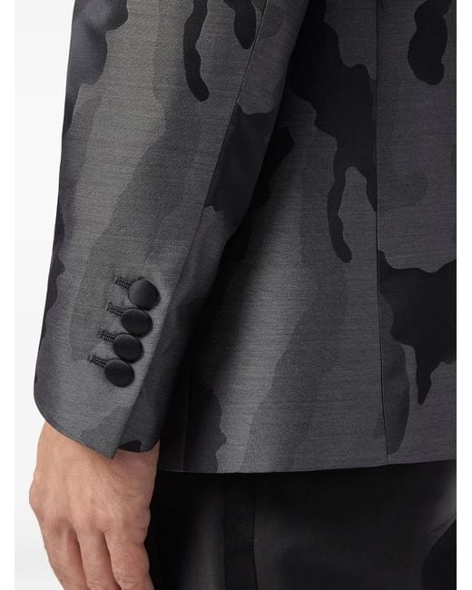Billionaire Black Camouflage-Pattern Blazer for men