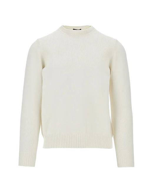 Drumohr White Crew-Neck Cotton Sweater for men