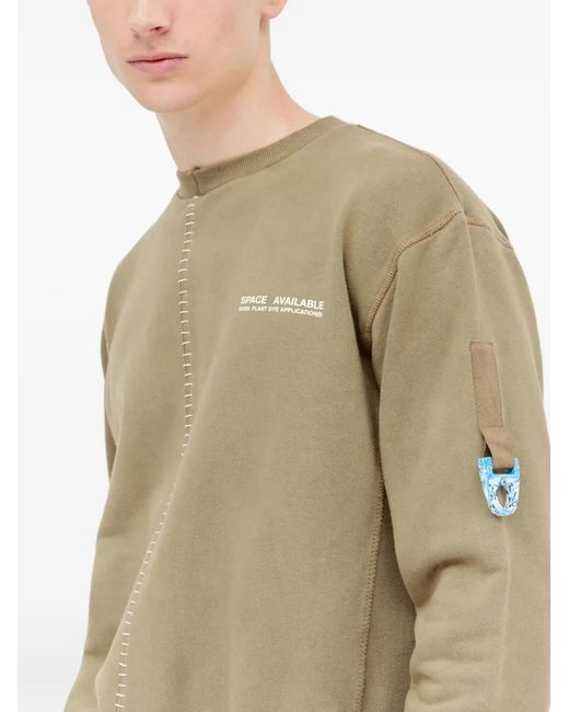 Space Available Natural Topstitched Crew-Neck Sweatshirt