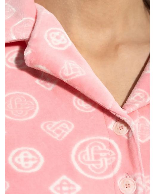 Casablanca Pink Patterned Collared Playsuit