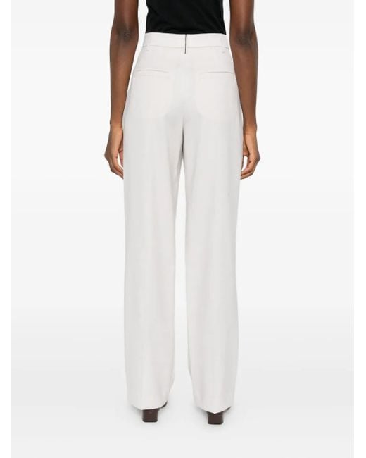 Brunello Cucinelli White Pleated-front Trousers