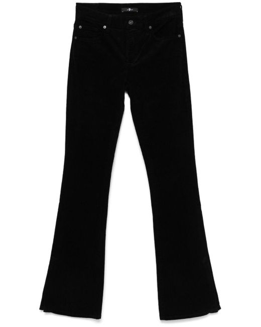 7 For All Mankind Black Bootcut Corduroy Trousers