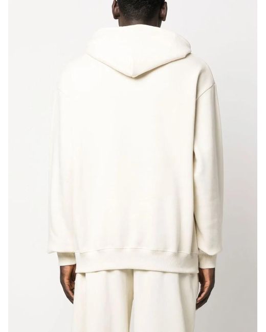 GmbH White Logo-Embroidered Organic Cotton Hoodie