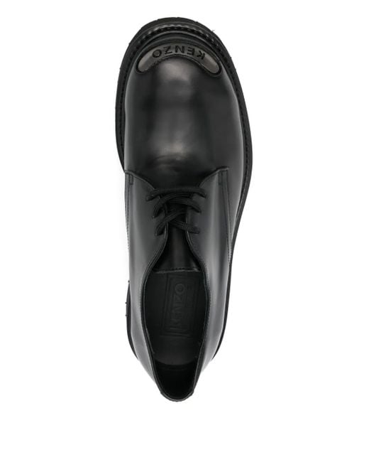 KENZO Black Leather Lace-Up Shoes for men