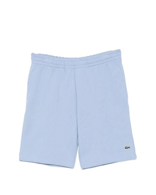 Lacoste Blue Logo-Embroidered Shorts for men