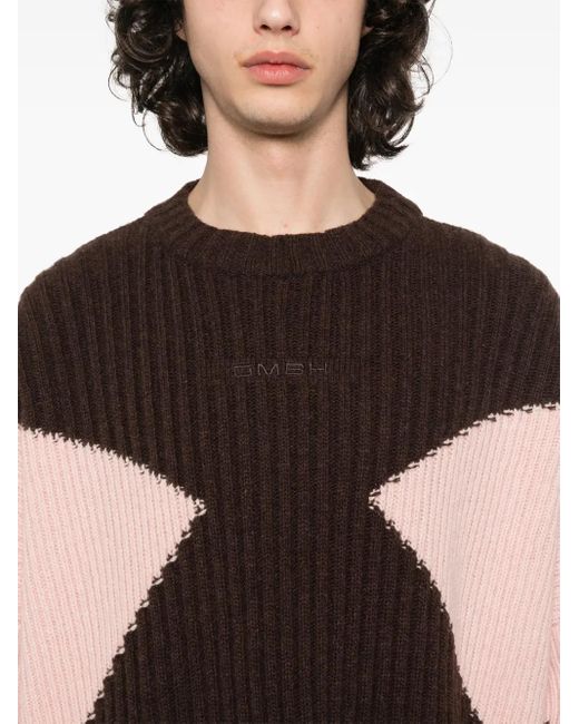 GmbH Black Geometric-Pattern Knitted Jumper