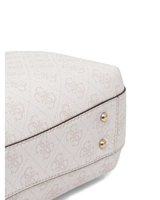 Bolso shopper con monograma Guess de color White