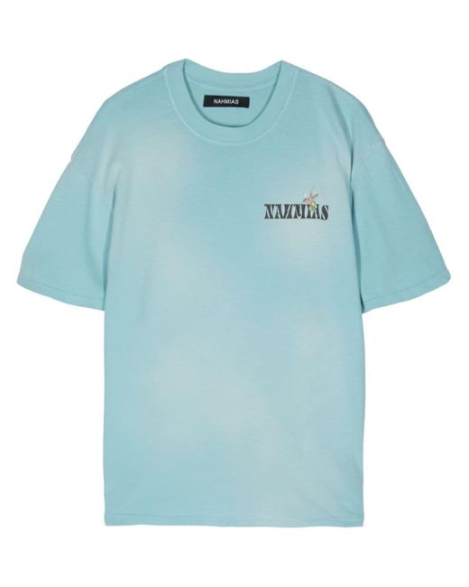 Camiseta con logo estampado NAHMIAS de hombre de color Blue