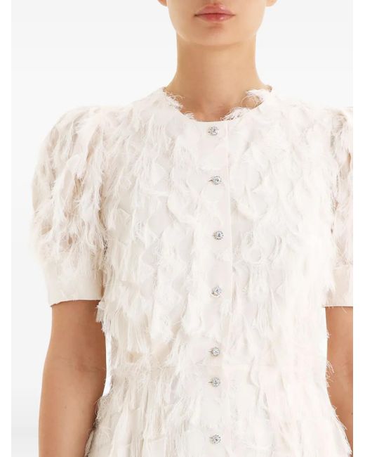 POST MERIDIEM Button-Up Midi-Jurk in het White