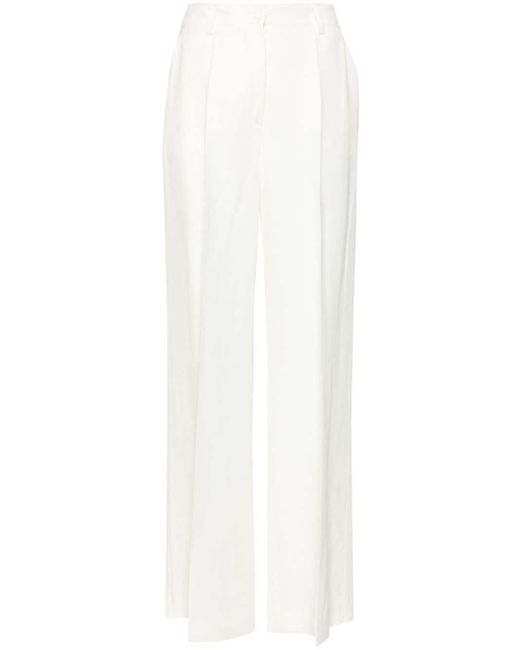 P.A.R.O.S.H. White Mid-rise Straight-leg Tailored Trousers