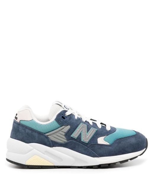 New Balance Blue 580 V2 Lace-up Panelled Sneakers for men