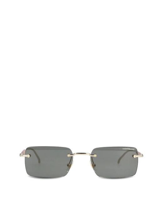 Montblanc Gray Meisterstück Combi Square-Shaped Sunglasses for men