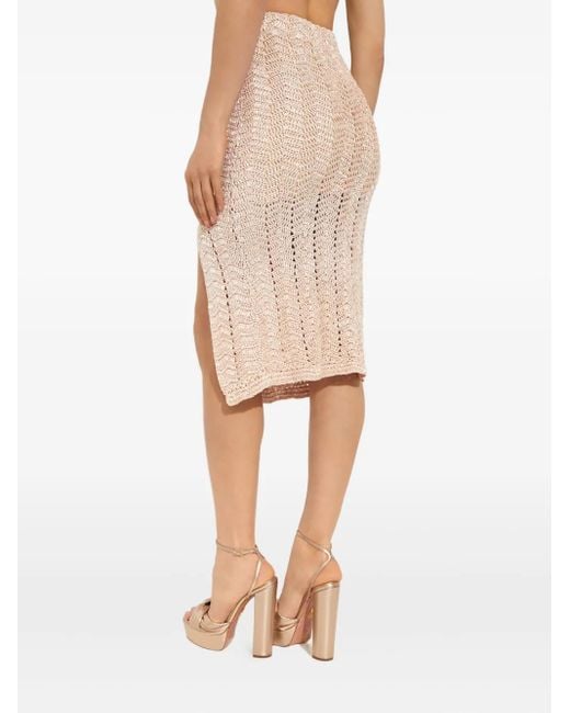LoveShackFancy Natural Lace Midi Skirt